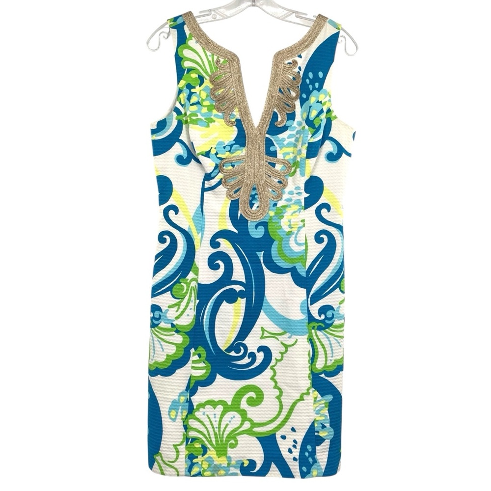 Lilly Pulitzer Janice Resort White Crystal Coast Shift Dress Size 6